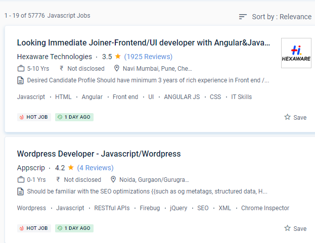JavaScript internship jobs in Kozhikode