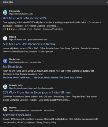 Microsoft Excel internship jobs in Gurgaon