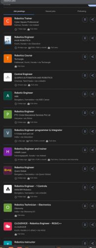 Robotics internship jobs in Trivandrum