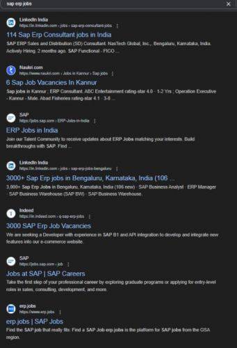 SAP ERP internship jobs in Chennai
