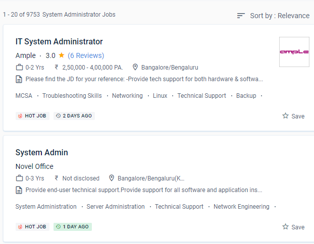 System Administration internship jobs in Thrissur