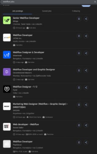 Webflow internship jobs in Coimbatore